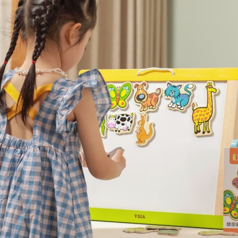 Viga Toys VIGA Drewniane Magnesy Zwierzęta zestaw 20 elementów