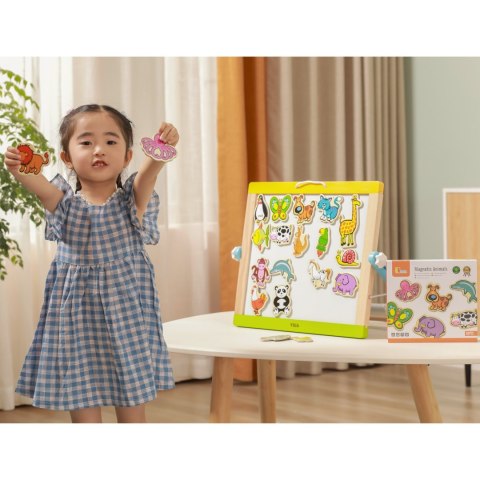 Viga Toys VIGA Drewniane Magnesy Zwierzęta zestaw 20 elementów