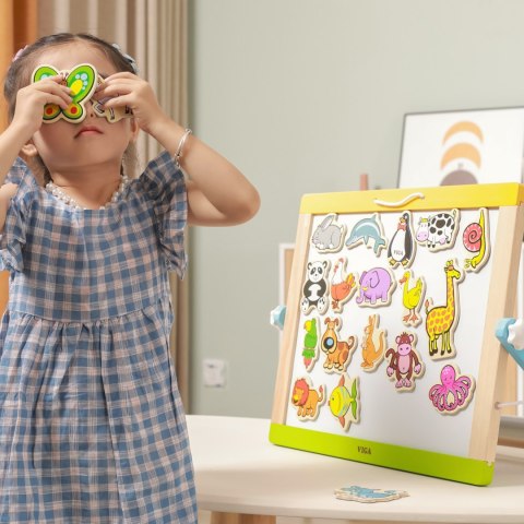 Viga Toys VIGA Drewniane Magnesy Zwierzęta zestaw 20 elementów