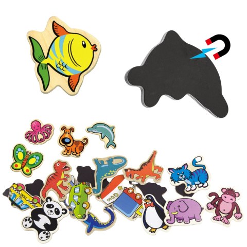 Viga Toys VIGA Drewniane Magnesy Zwierzęta zestaw 20 elementów
