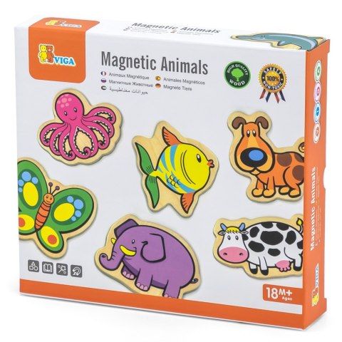 Viga Toys VIGA Drewniane Magnesy Zwierzęta zestaw 20 elementów