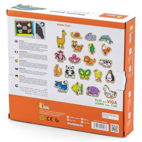 Viga Toys VIGA Drewniane Magnesy Zwierzęta zestaw 20 elementów