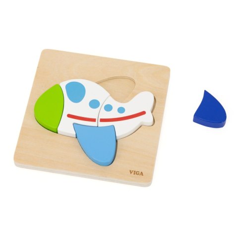 Viga Toys VIGA Drewniane Puzzle - Kolorowy Samolot