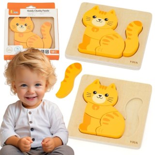 Viga Toys VIGA Drewniane Puzzle - Rudy Kotek