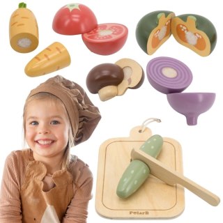 Viga Toys VIGA Drewniany zestaw do krojenia na desce - Warzywa