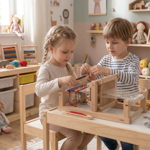 Viga Toys VIGA Krosno Tkackie Warsztat Tkacki Drewniany Certyfikat FSC