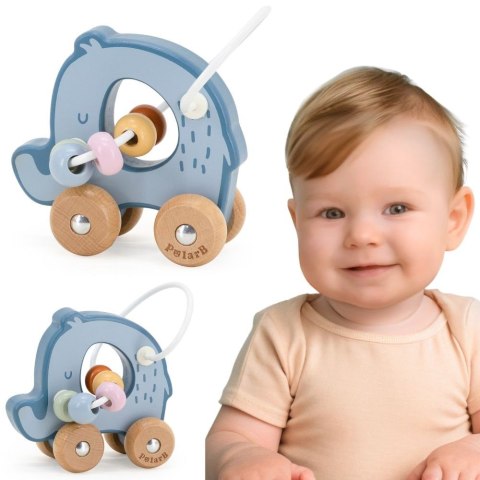 Viga Toys VIGA Labirynt koralikowy na kółkach - Słoń 12M+