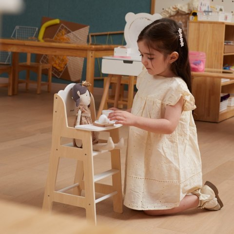 Viga Toys VIGA PolarB Krzesełko do Karmienia dla Lalek Białe Drewniane