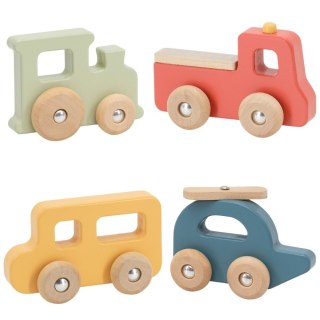 Viga Toys VIGA Zestaw Drewnianych Kolorowych Pojazdów 4szt. z Serii PolarB