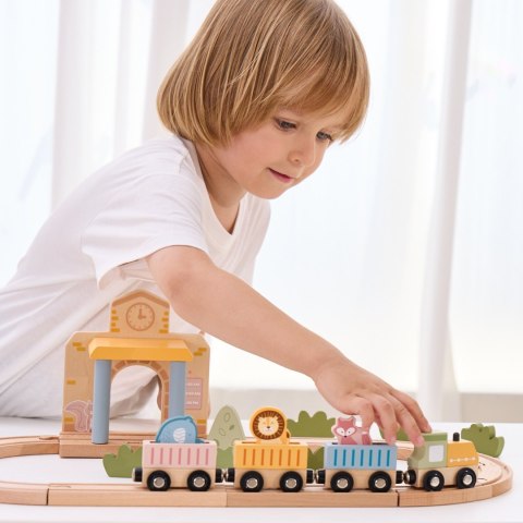 Viga Toys Viga PolarB Drewniany Zestaw Kolejowy 30 el.