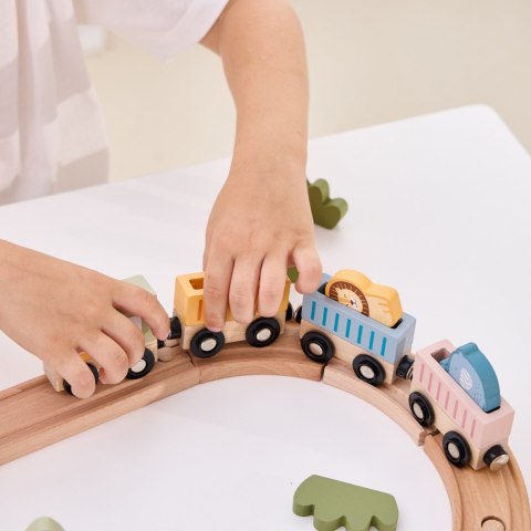 Viga Toys Viga PolarB Drewniany Zestaw Kolejowy 30 el.