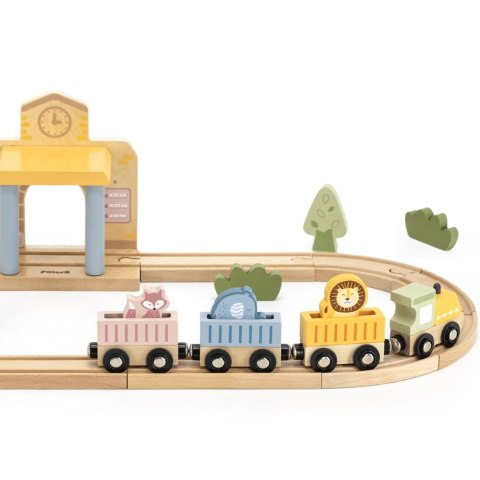 Viga Toys Viga PolarB Drewniany Zestaw Kolejowy 30 el.