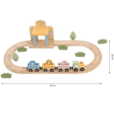 Viga Toys Viga PolarB Drewniany Zestaw Kolejowy 30 el.