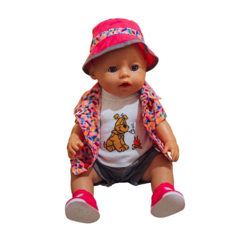Woopie Royal WOOPIE ROYAL Kolorowe Ubranko dla Lalki Piesek Kurteczka Czapeczka 43-46 cm