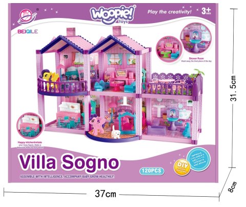 Woopie WOOPIE Domek dla Lalek Kucyków PONY FANTASY VILLA 120 el.