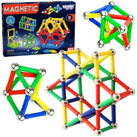 Woopie WOOPIE Klocki Magnetyczne Konstrukcyjne 3D 58 el.
