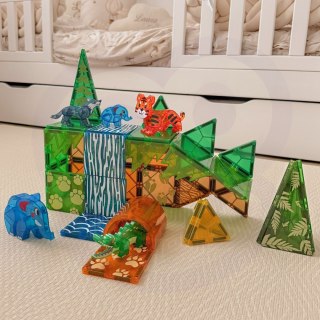 Woopie WOOPIE Klocki Magnetyczne Konstrukcyjne 3D Zestaw Edukacyjny Zwierzęta Dżungli 45el.