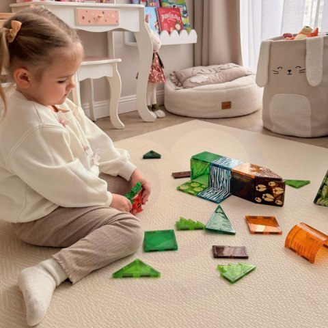 Woopie WOOPIE Klocki Magnetyczne Konstrukcyjne 3D Zestaw Edukacyjny Zwierzęta Dżungli 45el.