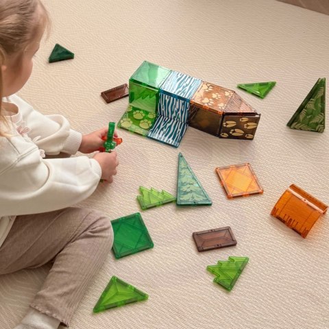 Woopie WOOPIE Klocki Magnetyczne Konstrukcyjne 3D Zestaw Edukacyjny Zwierzęta Dżungli 45el.