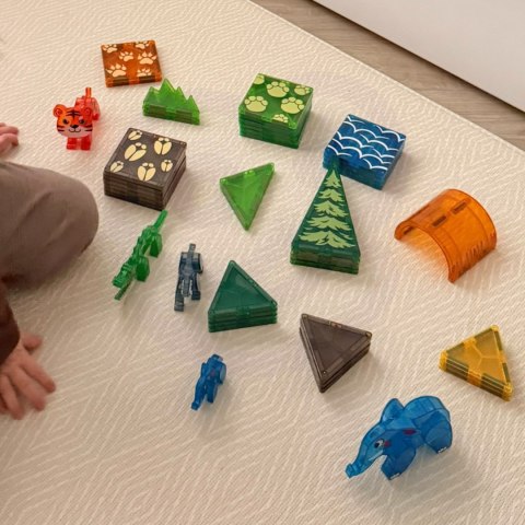 Woopie WOOPIE Klocki Magnetyczne Konstrukcyjne 3D Zestaw Edukacyjny Zwierzęta Dżungli 45el.