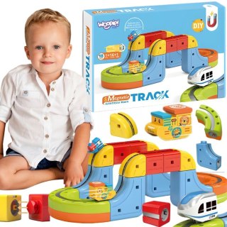 Woopie WOOPIE Magiczna Kolejka Kostkowa Klocki Konstrukcyjne Tor Antygrawitacyjny Magnetyczny 18el..
