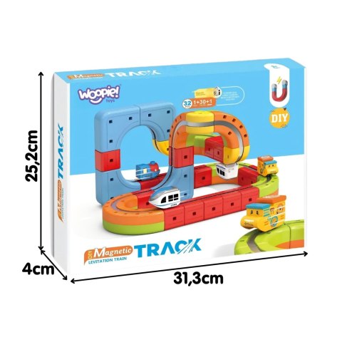 Woopie WOOPIE Magiczna Kolejka Kostkowa Klocki Konstrukcyjne Tor Antygrawitacyjny Magnetyczny 32el.