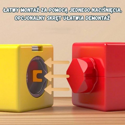 Woopie WOOPIE Magiczna Kolejka Kostkowa Klocki Konstrukcyjne Tor Antygrawitacyjny Magnetyczny 68el.