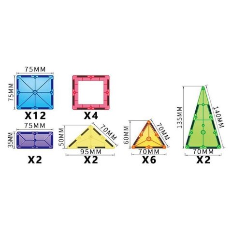 Woopie WOOPIE Magnetyczne Klocki Konstrukcyjne Montessori 3D