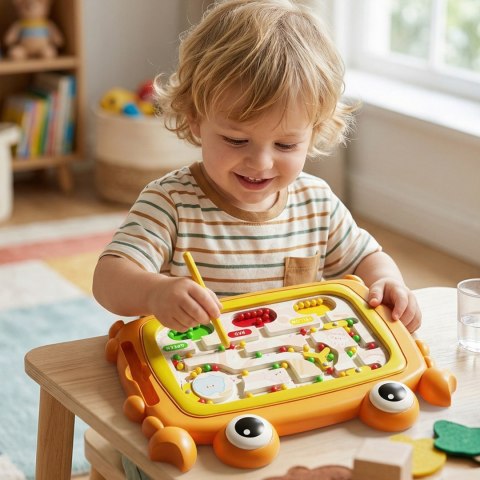 Woopie WOOPIE Tablica Magnetyczna Montessori Labirynt Krab Pomarańczowa