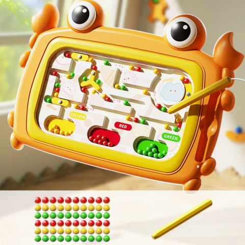Woopie WOOPIE Tablica Magnetyczna Montessori Labirynt Krab Pomarańczowa