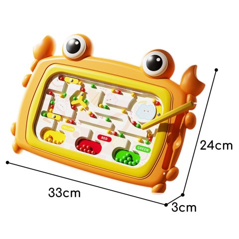Woopie WOOPIE Tablica Magnetyczna Montessori Labirynt Krab Pomarańczowa