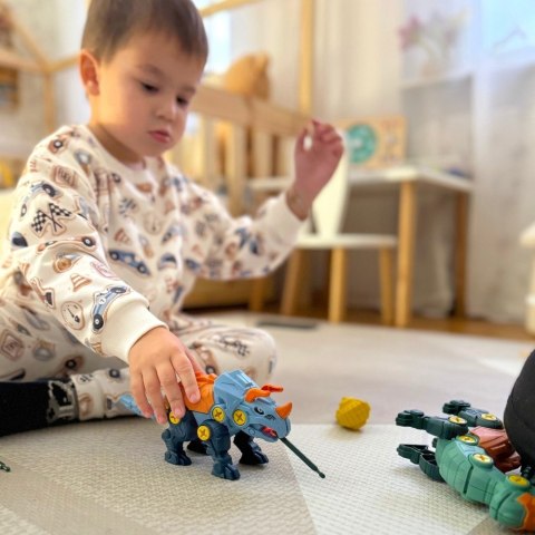 Woopie WOOPIE Zestaw Dinozaury do Skręcania 3 szt. Zestaw Konstrukcyjny w Pudełku + Wiertarka i Śrubokręt