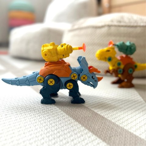 Woopie WOOPIE Zestaw Dinozaury do Skręcania 3 szt. Zestaw Konstrukcyjny w Pudełku + Wiertarka i Śrubokręt