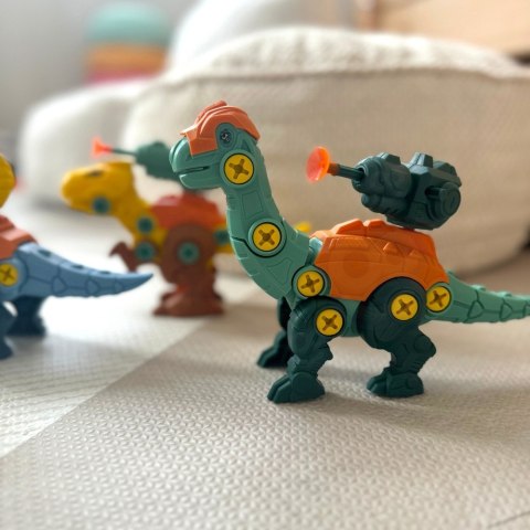 Woopie WOOPIE Zestaw Dinozaury do Skręcania 3 szt. Zestaw Konstrukcyjny w Pudełku + Wiertarka i Śrubokręt
