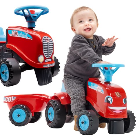 FALK FALK Jeździk Traktor Go! z Przyczepą Czerwony 1-3 lat