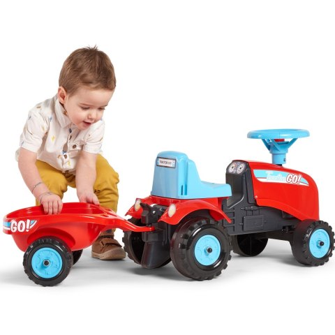 FALK FALK Jeździk Traktor Go! z Przyczepą Czerwony 1-3 lat