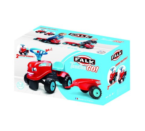 FALK FALK Jeździk Traktor Go! z Przyczepą Czerwony 1-3 lat