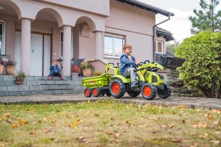 FALK FALK Traktor CLAAS na Pedały z Przyczepą, Łyżką i Spychaczem od 3 Lat