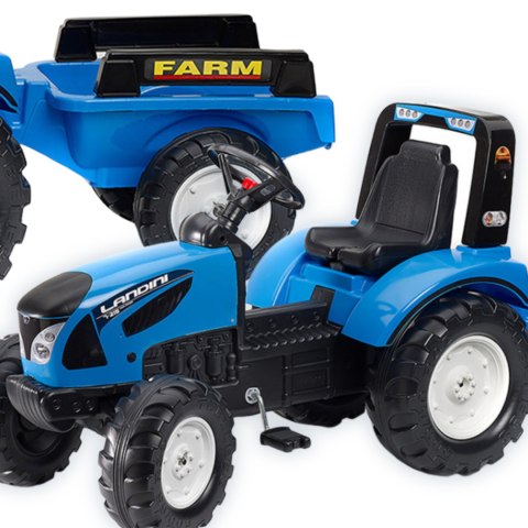 FALK FALK Traktor Landini Niebieski na Pedały z Przyczepką od 3-7 lat
