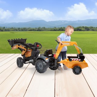 FALK FALK Traktor na Pedały CASE z Łyżką Koparką i Przyczepą 2-5 lat