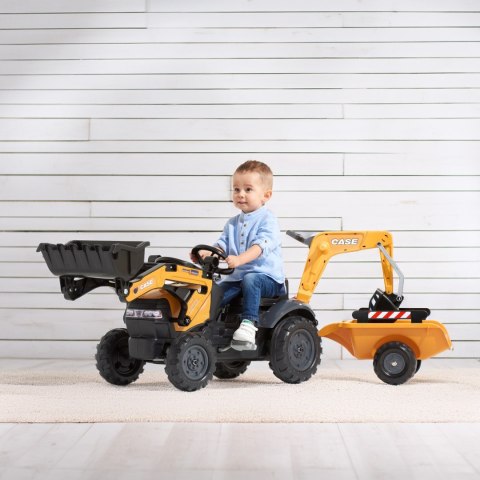 FALK FALK Traktor na Pedały CASE z Łyżką Koparką i Przyczepą 2-5 lat