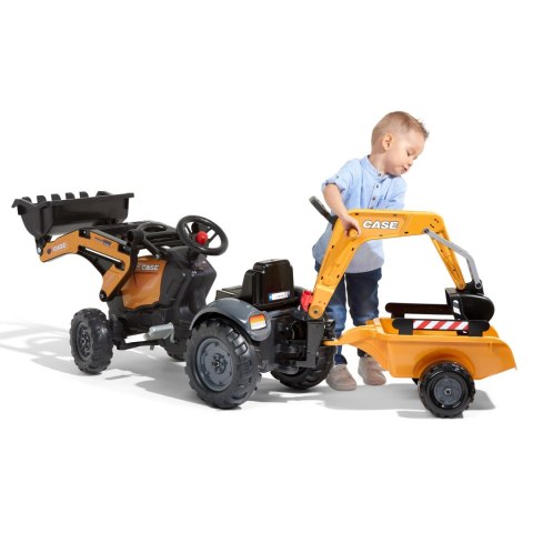 FALK FALK Traktor na Pedały CASE z Łyżką Koparką i Przyczepą 2-5 lat