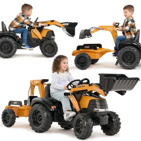FALK FALK Traktor na Pedały Case CE z Koparką Ładowarką i Przyczepą 3-7 lat