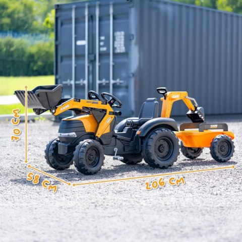 FALK FALK Traktor na Pedały Case CE z Koparką Ładowarką i Przyczepą 3-7 lat