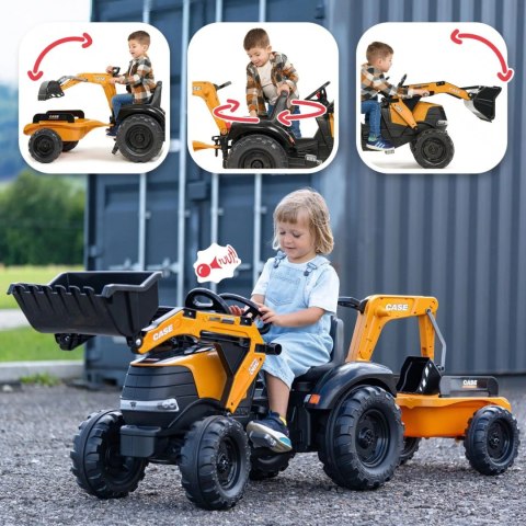 FALK FALK Traktor na Pedały Case CE z Koparką Ładowarką i Przyczepą 3-7 lat