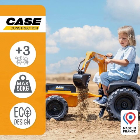 FALK FALK Traktor na Pedały Case CE z Koparką Ładowarką i Przyczepą 3-7 lat