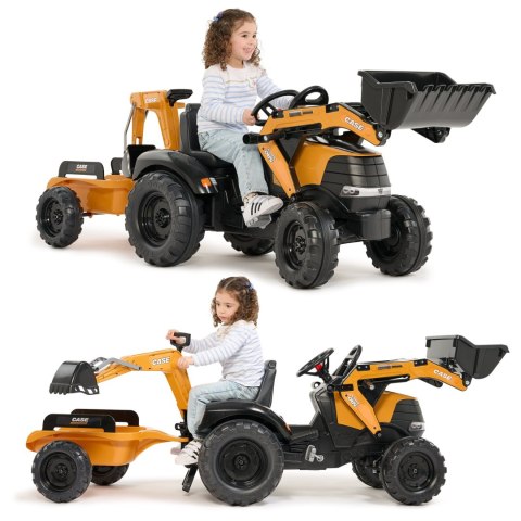 FALK FALK Traktor na Pedały Case CE z Koparką Ładowarką i Przyczepą 3-7 lat