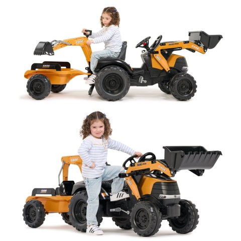 FALK FALK Traktor na Pedały Case CE z Koparką Ładowarką i Przyczepą 3-7 lat