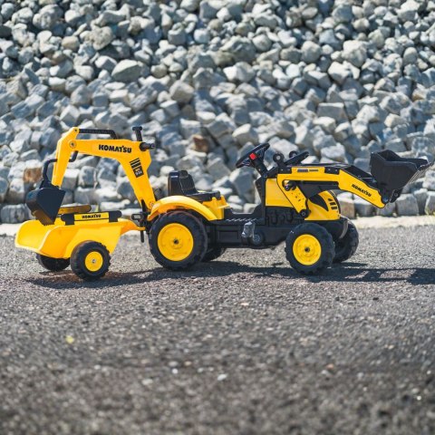 FALK FALK Traktor na Pedały Komatsu z Łyżką Koparką i Przyczepą 2-5 lat