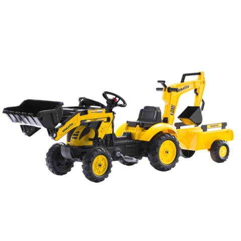 FALK FALK Traktor na Pedały Komatsu z Łyżką Koparką i Przyczepą 2-5 lat